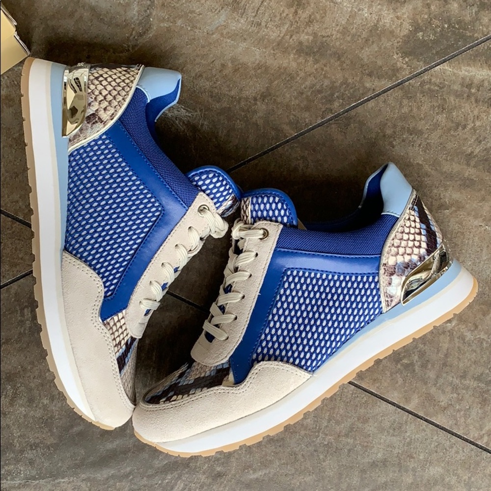 MICHAEL KORS Women's Maddie Trainer -Electric Blue - Snakeskin Accent SZ 7.5 - Picture 16 of 16